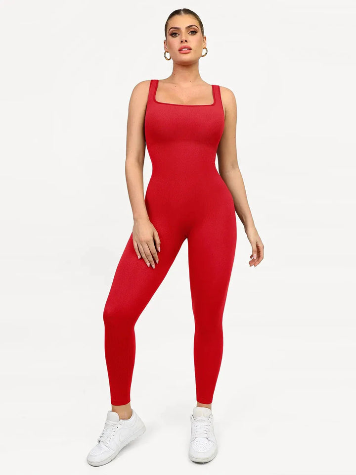 Shapewear Seamless Square Neck Tank Workout Jumpsuit - Modefluss