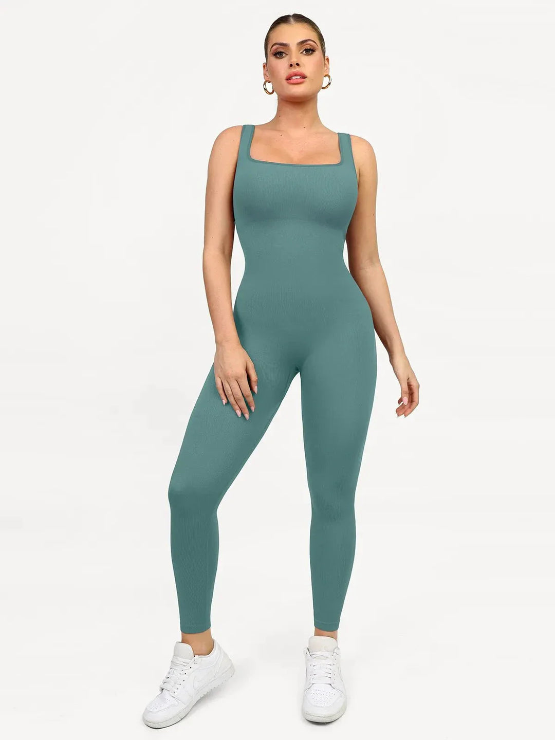 Shapewear Seamless Square Neck Tank Workout Jumpsuit - Modefluss