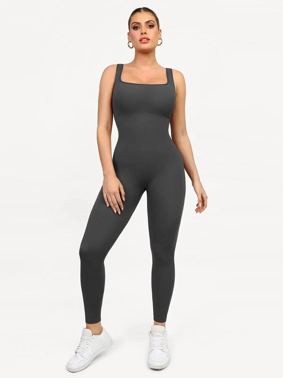 Shapewear Seamless Square Neck Tank Workout Jumpsuit - Modefluss