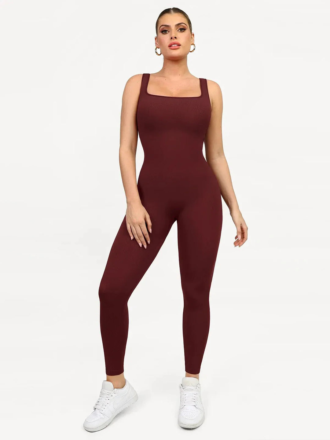 Shapewear Seamless Square Neck Tank Workout Jumpsuit - Modefluss