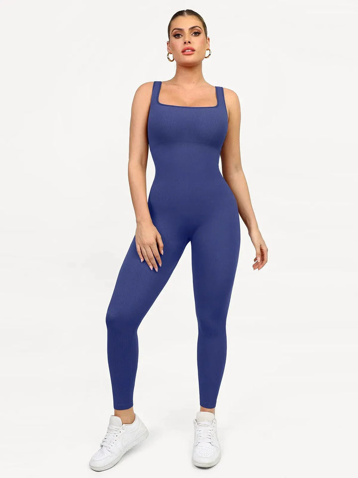 Shapewear Seamless Square Neck Tank Workout Jumpsuit - Modefluss