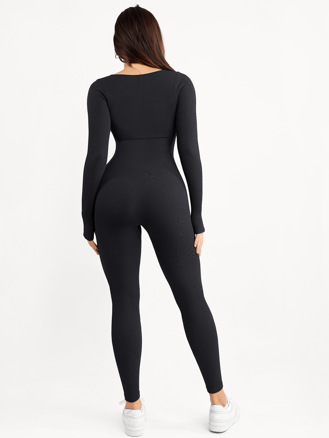 Shapewear Seamless Thumb Hole Long Sleeve Jumpsuit - Modefluss