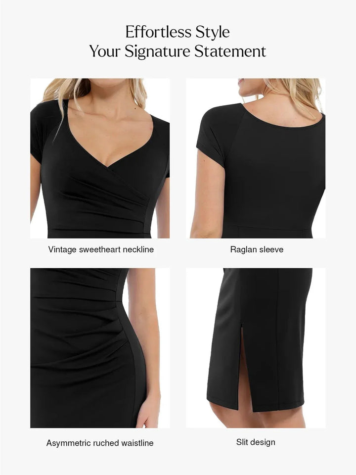 Shapewear Short Sleeve Perfect Form Sheath Dress - Modefluss