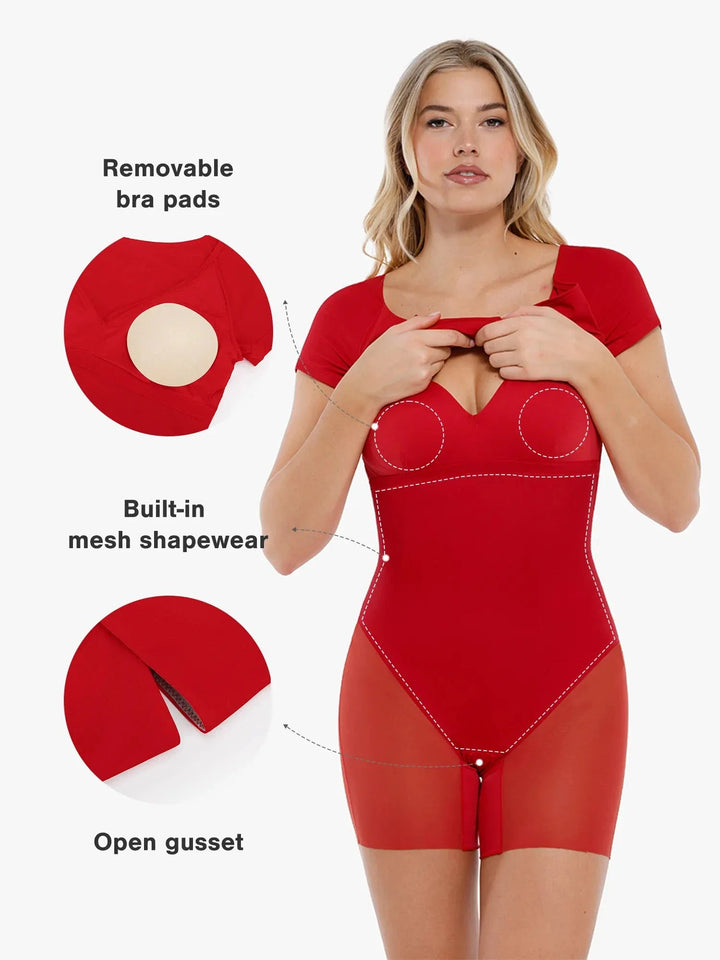 Shapewear Short Sleeve Perfect Form Sheath Dress - Modefluss