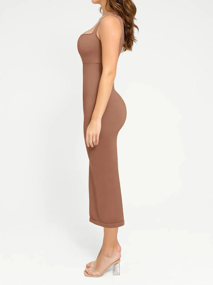 Shapewear Sleeveless Square Neck Slimming Seamless Dress - Modefluss