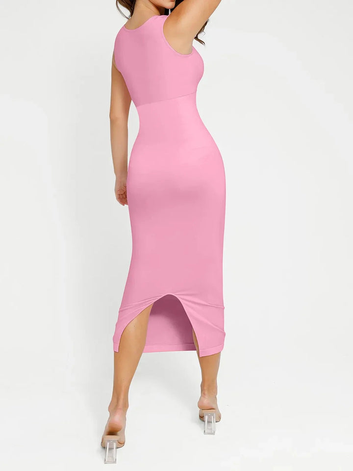 Shapewear Sleeveless Square Neck Slimming Seamless Dress - Modefluss
