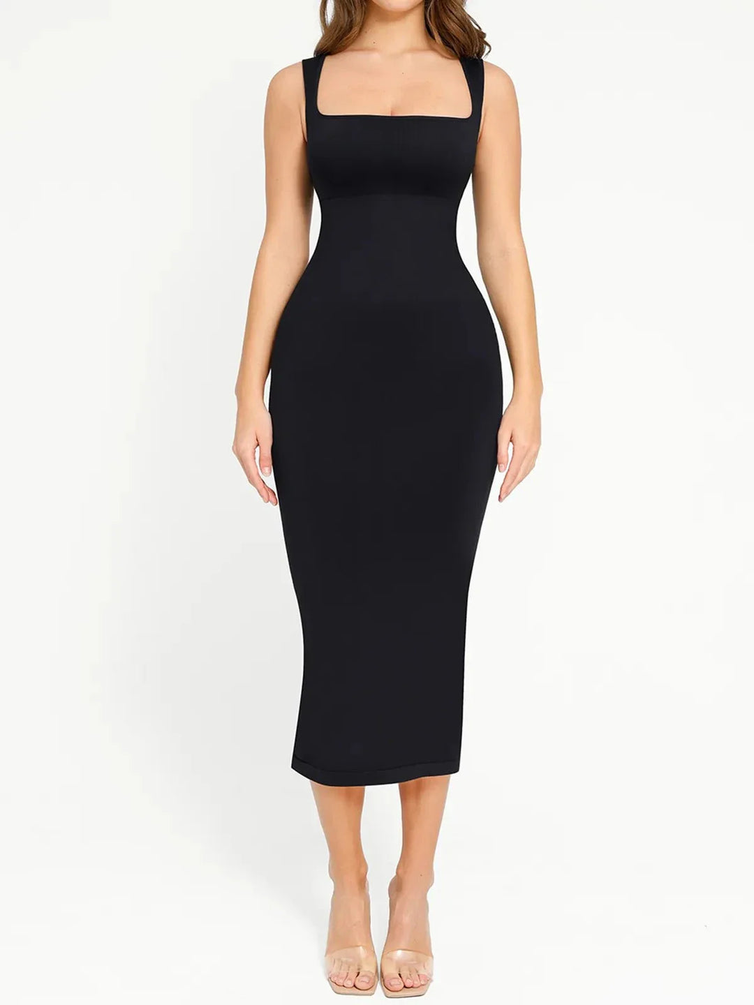 Shapewear Sleeveless Square Neck Slimming Seamless Dress - Modefluss