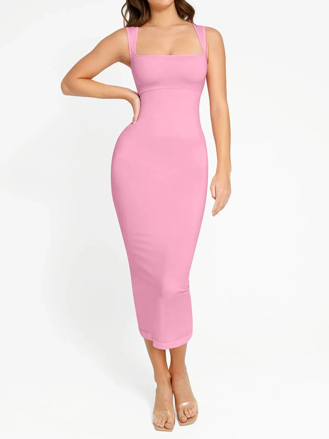Shapewear Sleeveless Square Neck Slimming Seamless Dress - Modefluss