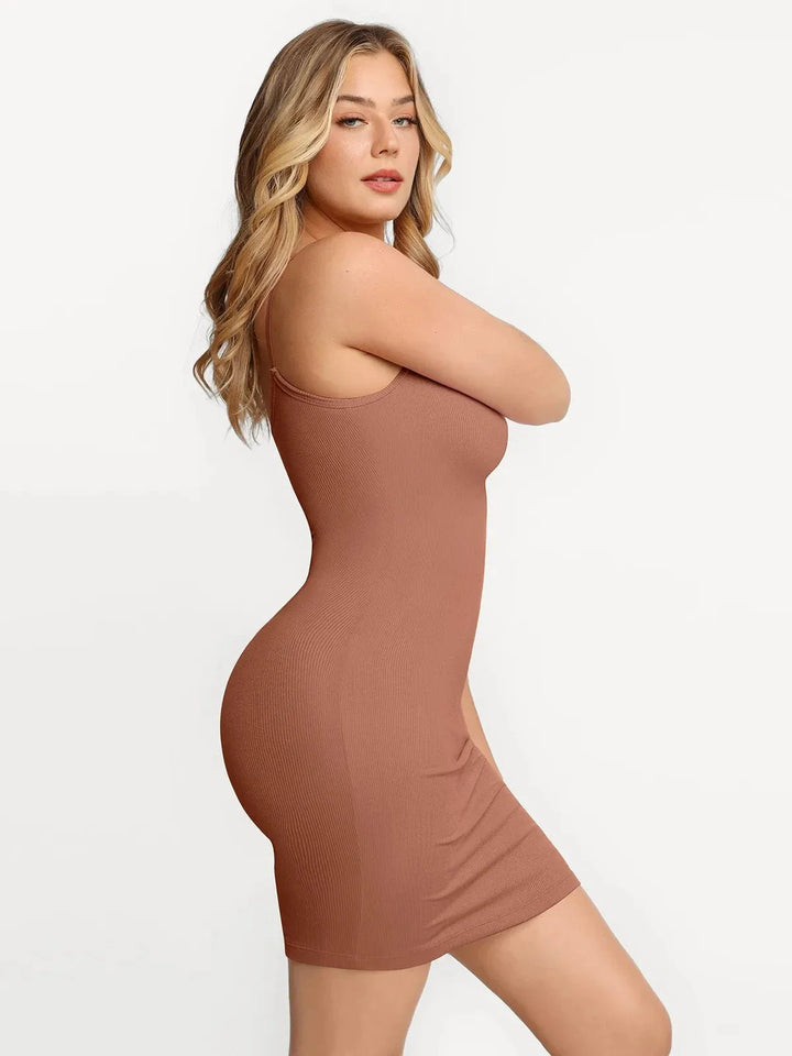 Shapewear Solid Modal Butt Lift Mini Slip Dress - Modefluss