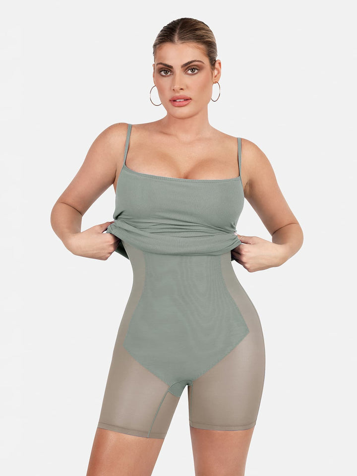 Shapewear Solid Modal Butt Lift Mini Slip Dress - Modefluss