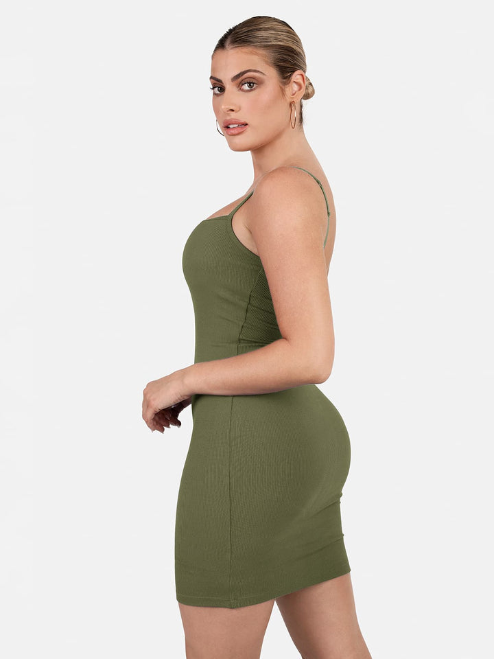 Shapewear Solid Modal Butt Lift Mini Slip Dress - Modefluss