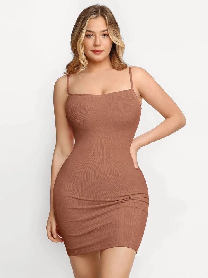 Shapewear Solid Modal Butt Lift Mini Slip Dress - Modefluss