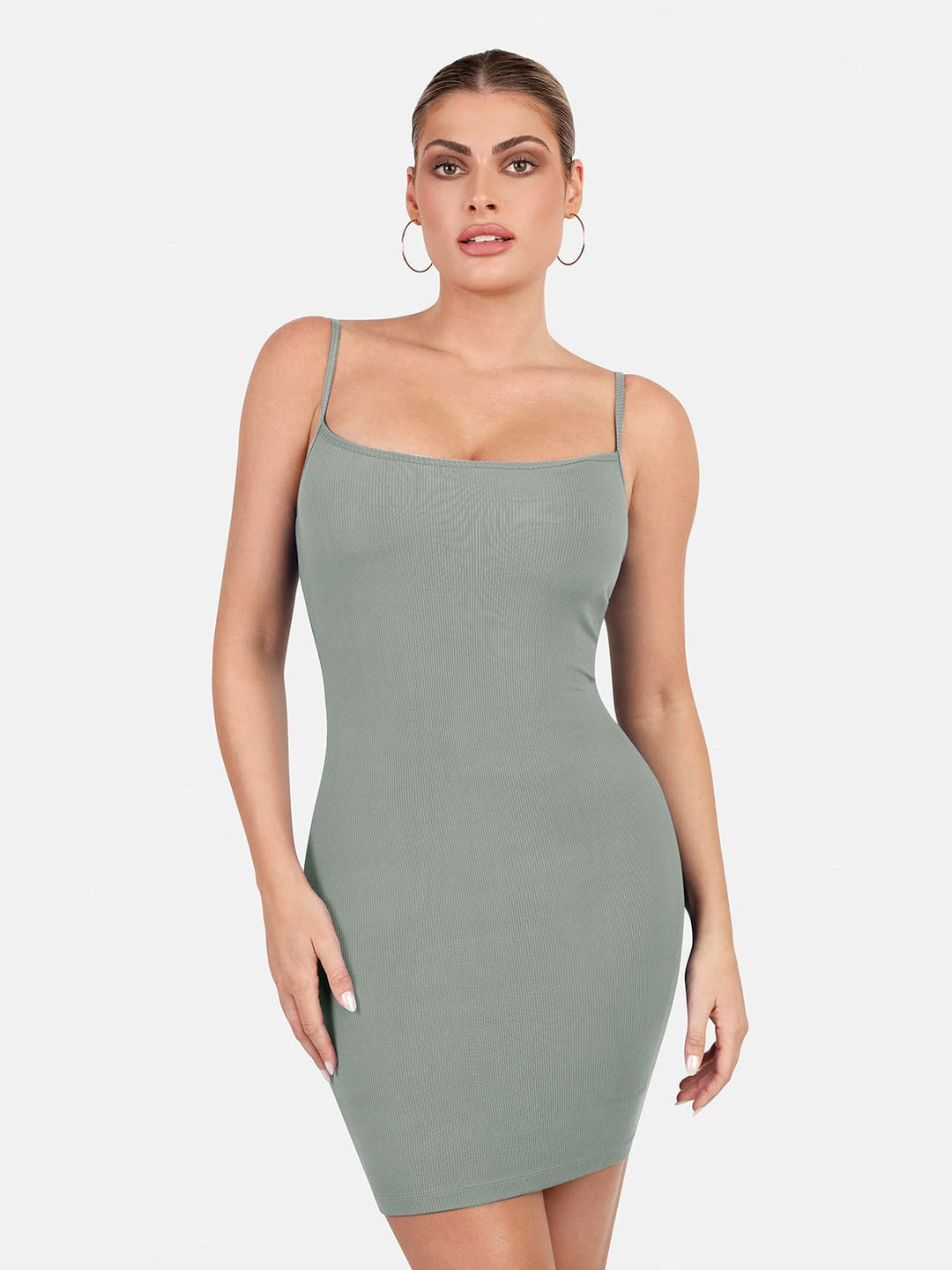 Shapewear Solid Modal Butt Lift Mini Slip Dress - Modefluss
