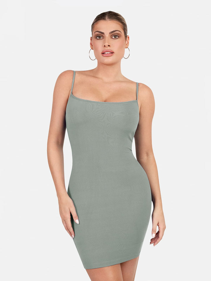Shapewear Solid Modal Butt Lift Mini Slip Dress - Modefluss