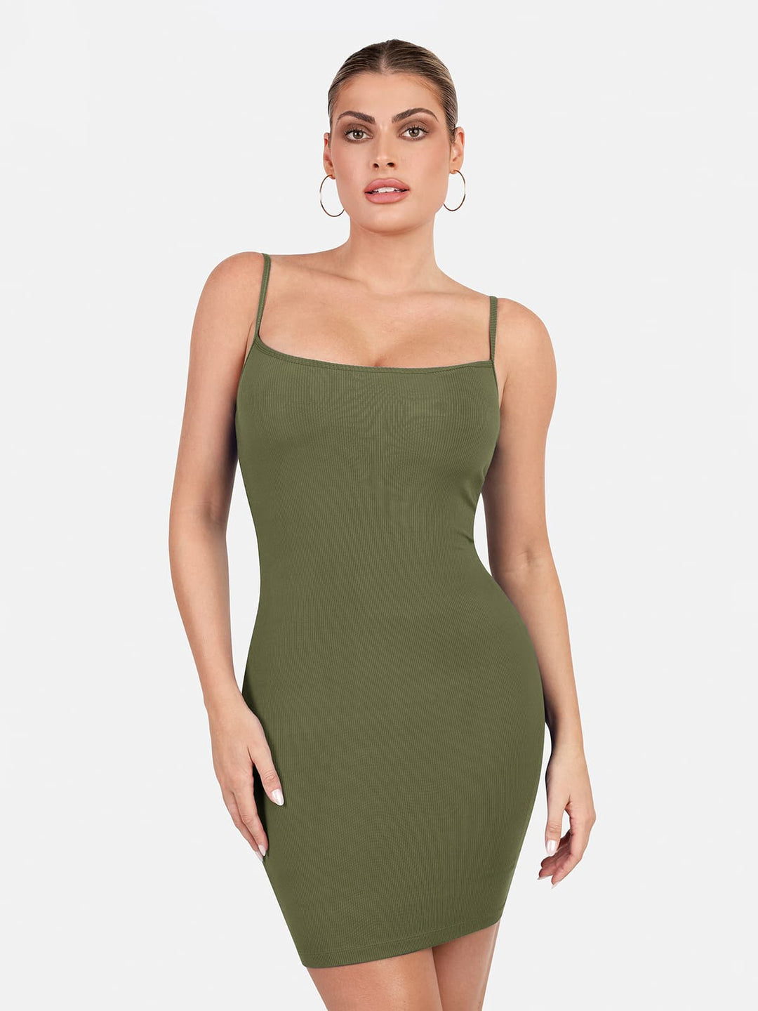 Shapewear Solid Modal Butt Lift Mini Slip Dress - Modefluss