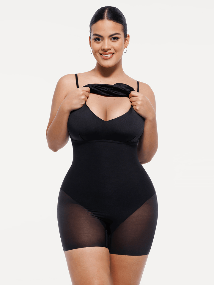 Shapewear Strappy Cowl Neck Tummy Control Flare Dress - Modefluss