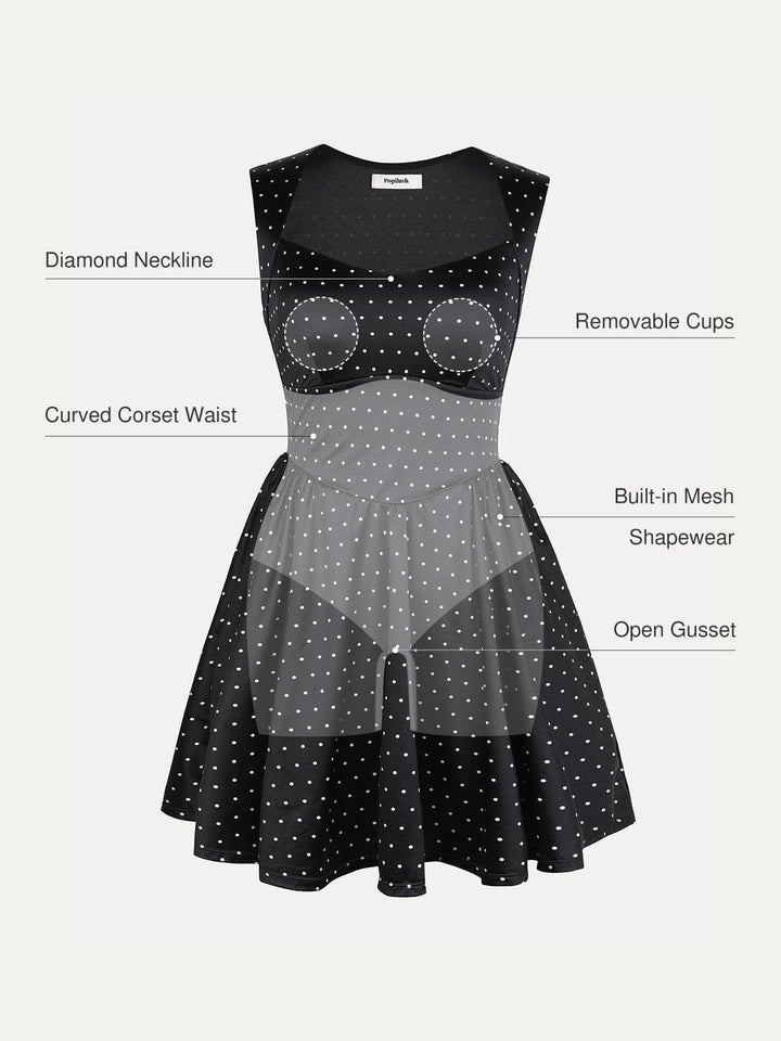Shapewear Sweetheart Neckline Fit & Flare Mini Dress - Modefluss