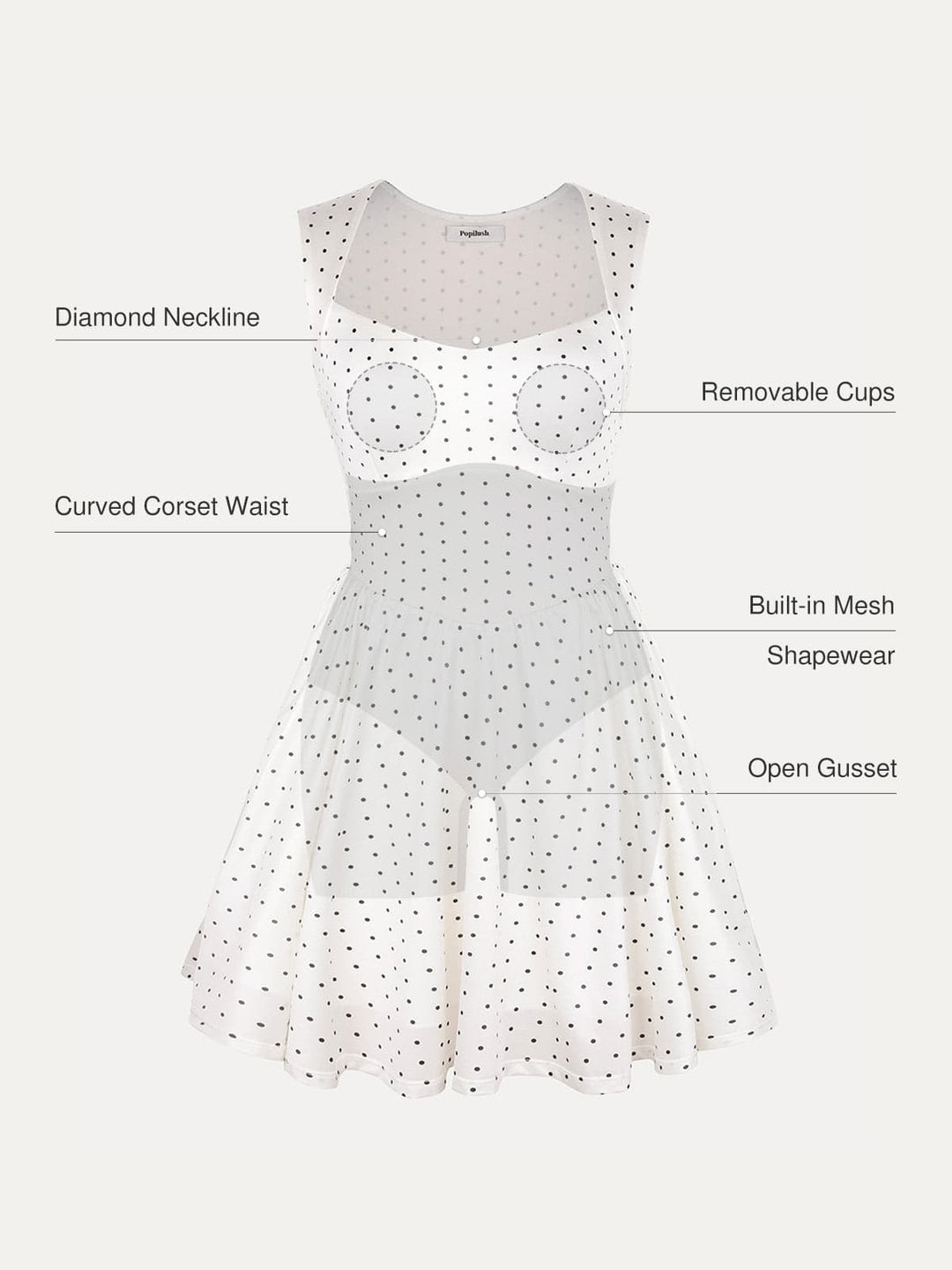 Shapewear Sweetheart Neckline Fit & Flare Mini Dress - Modefluss
