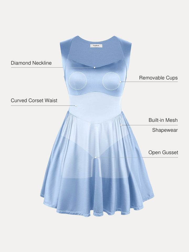 Shapewear Sweetheart Neckline Fit & Flare Mini Dress - Modefluss