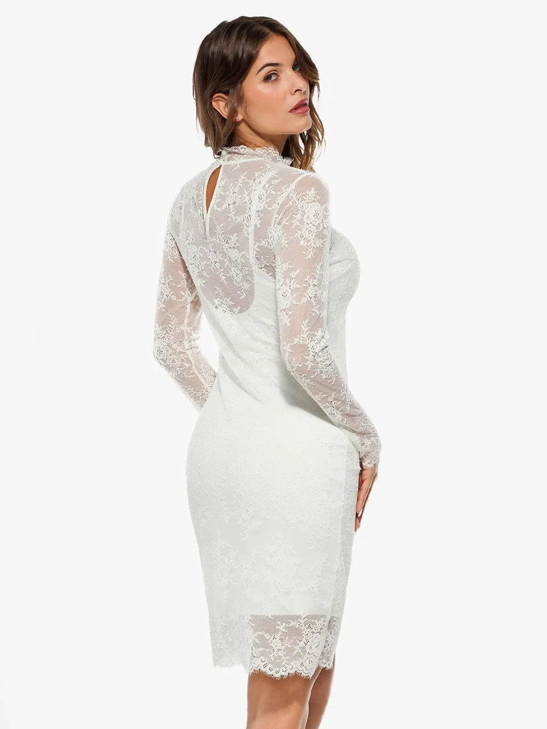 Shapewear 2-in-1 Lace Overlay Sculpting Dress - Modefluss