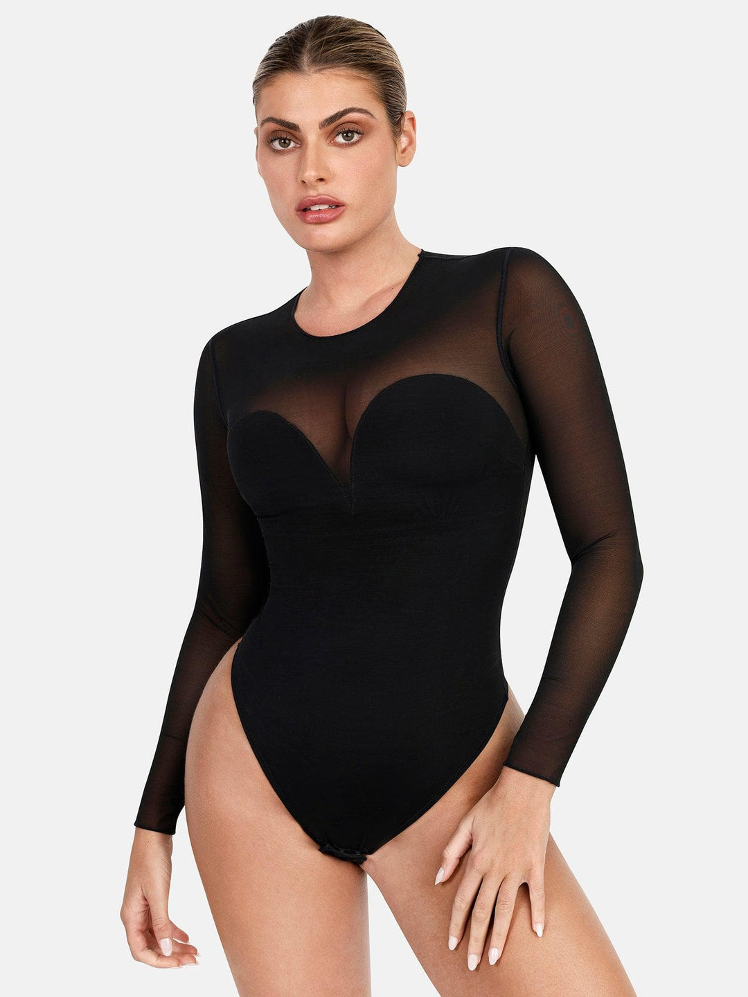 Shapewear Illusion Mesh Slimming Thong Bodysuits - Modefluss