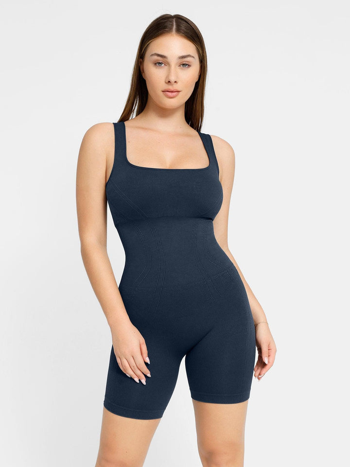 Shapewear Square Neck Tank Romper - Modefluss