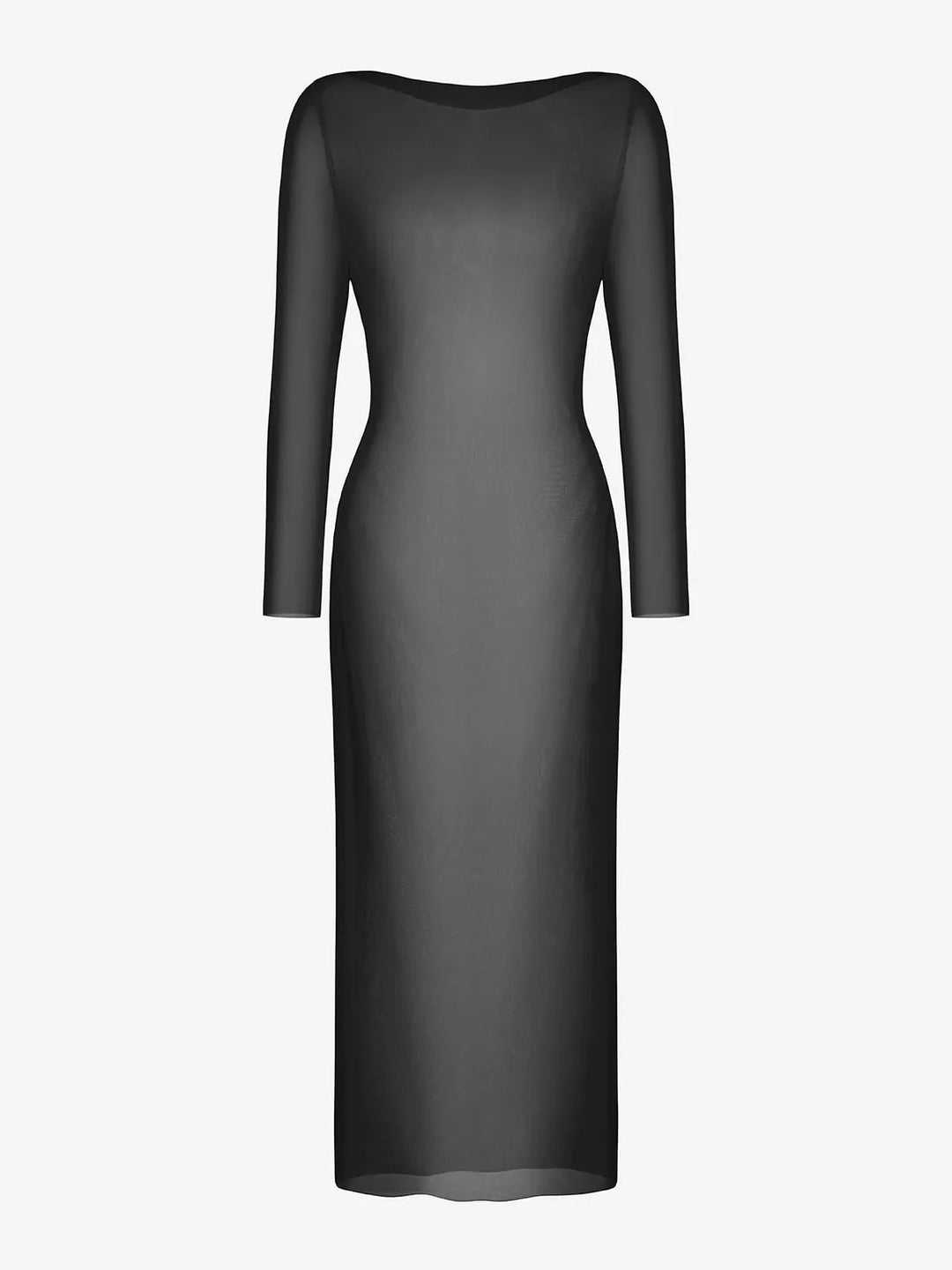 Long Sleeve Sheer Mesh Maxi Cover-Up