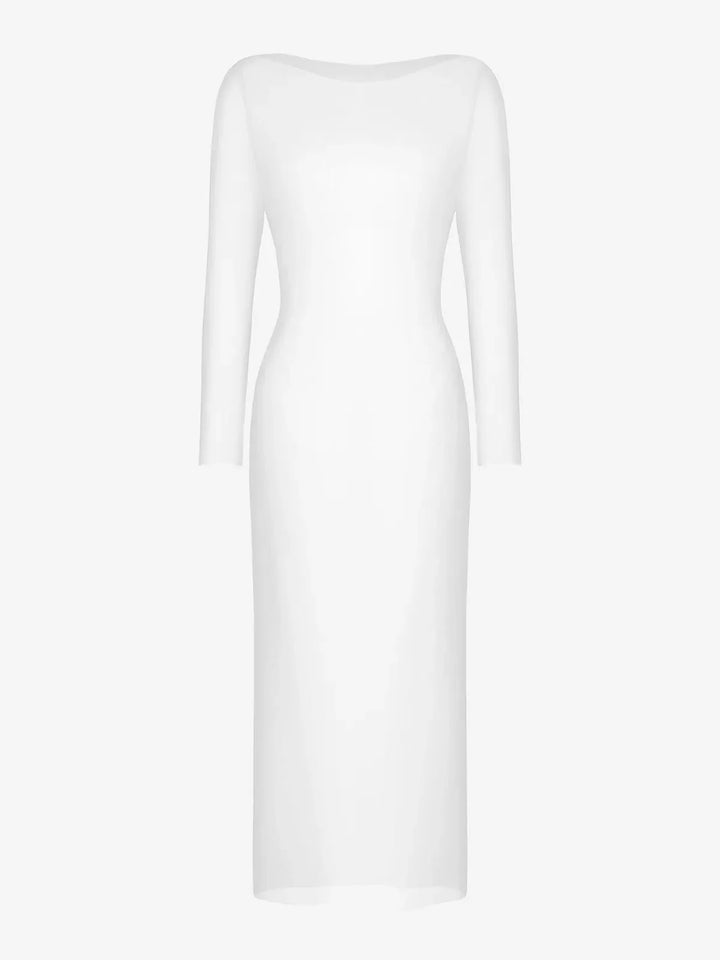 Long Sleeve Sheer Mesh Maxi Cover-Up