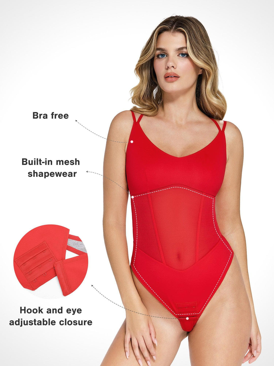 Body sculptant en maille illusion avec dos croisé