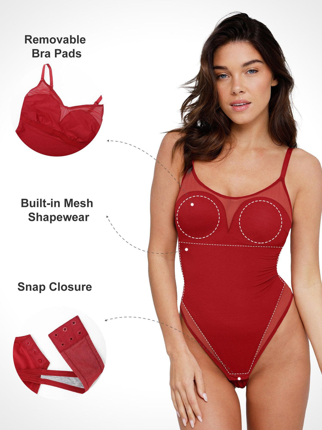 Shapewear Illusion Mesh Slimming Thong Bodysuits - Modefluss