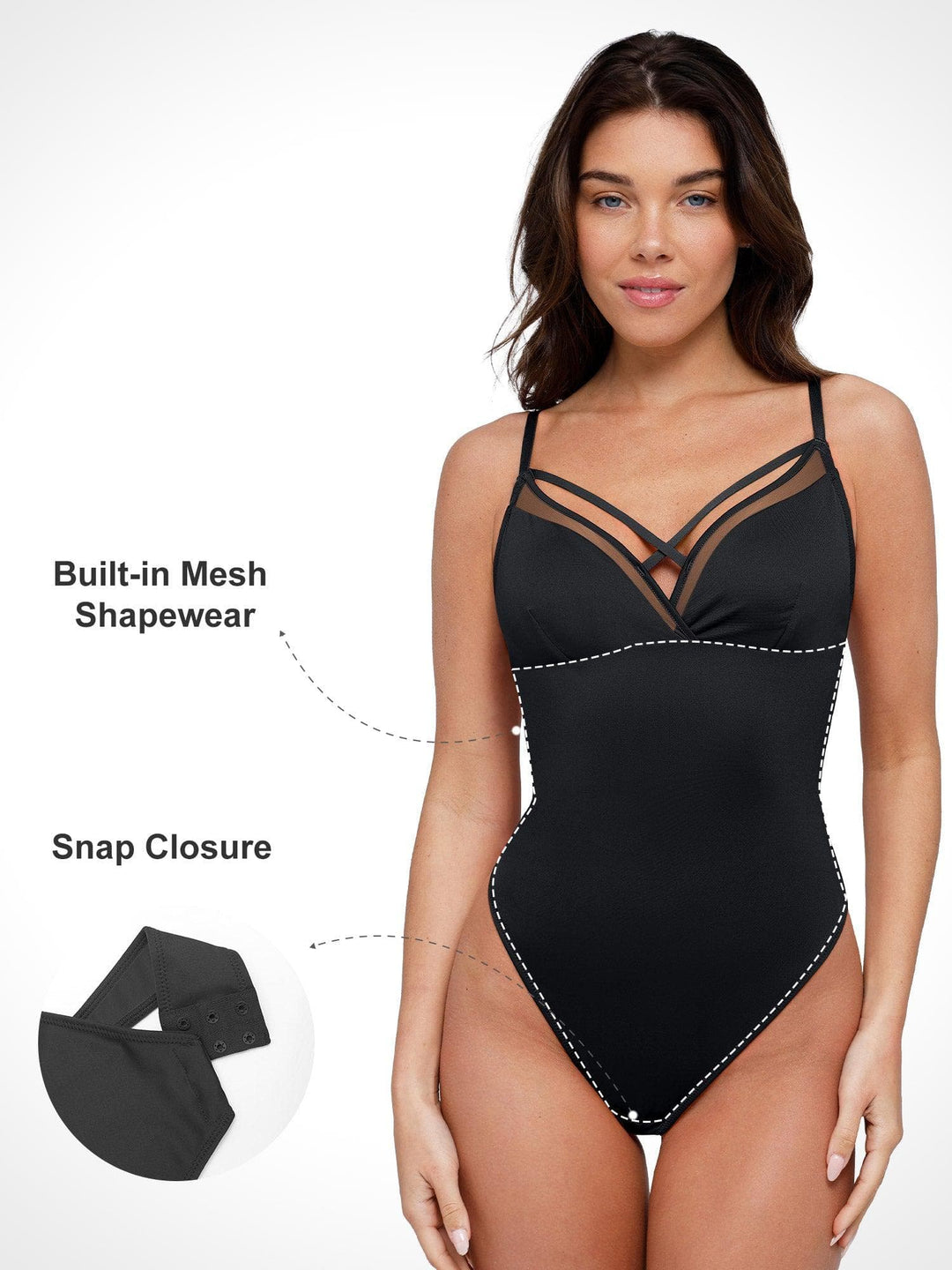 Shapewear Illusion Mesh Slimming Thong Bodysuits - Modefluss