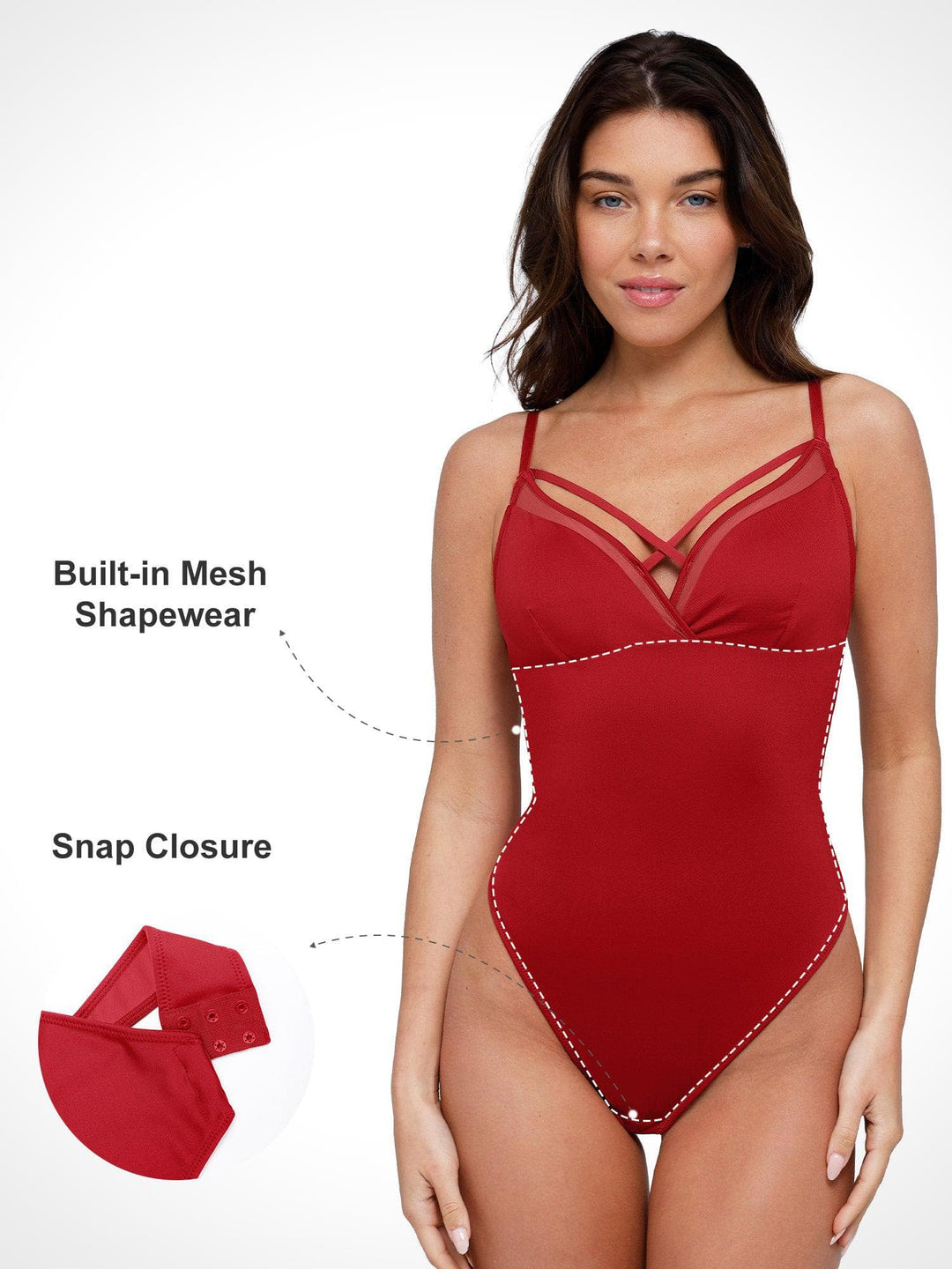Shapewear Illusion Mesh Slimming Thong Bodysuits - Modefluss