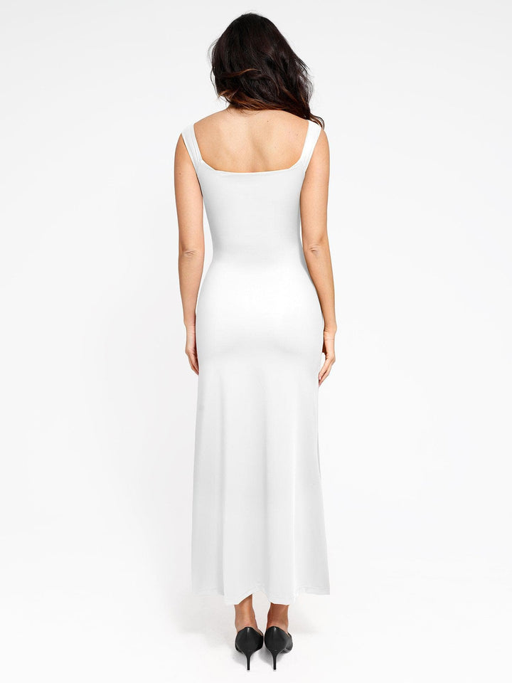 Shapewear Off-the-Shoulder Side Slit Slimming Maxi Dress - Modefluss