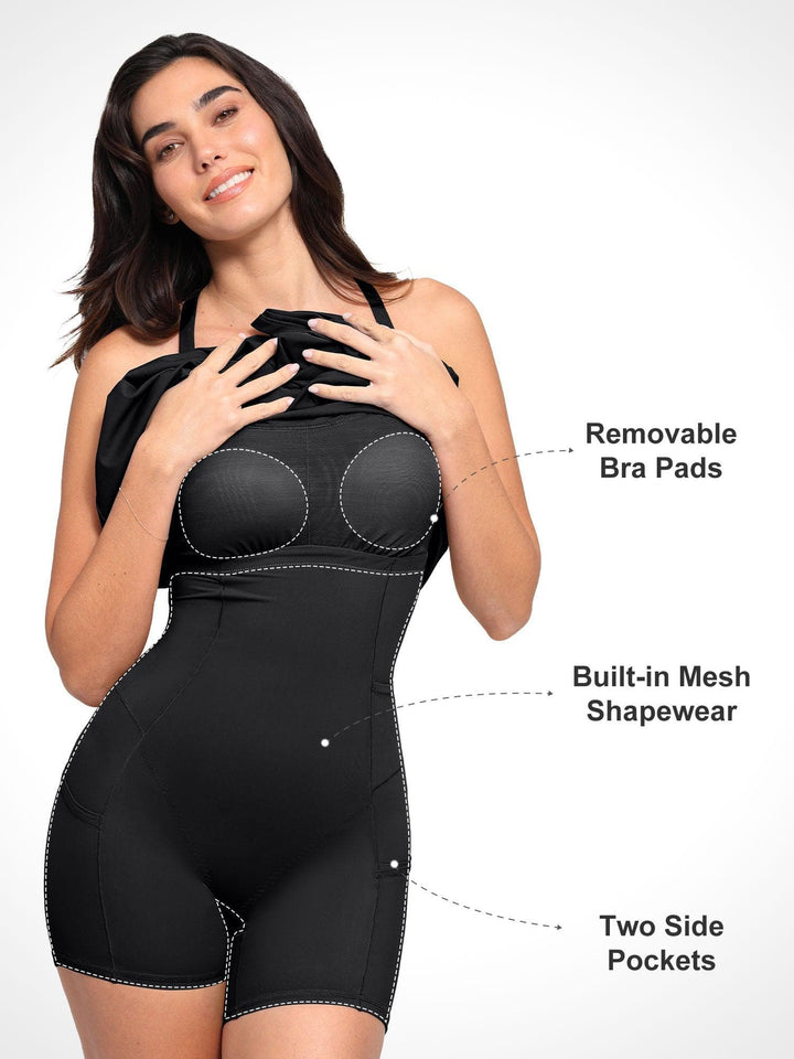 Shapewear Pet Hair Resistant Crisscross Back Workout Dress - Modefluss