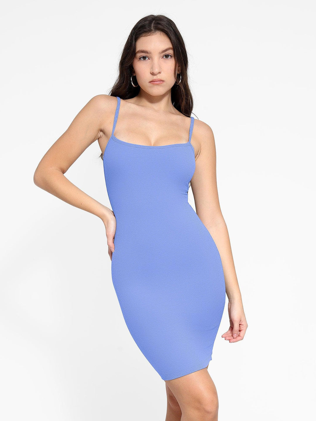 Shapewear Solid Modal Butt Lift Mini Slip Dress - Modefluss
