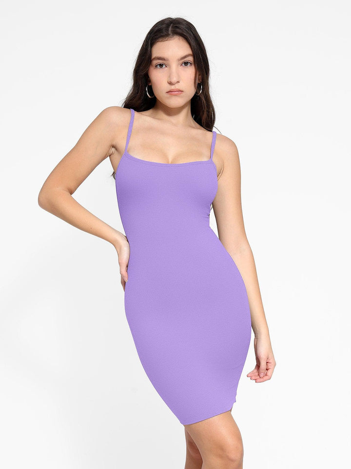 Shapewear Solid Modal Butt Lift Mini Slip Dress - Modefluss