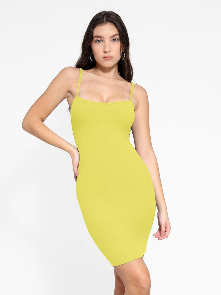 Shapewear Solid Modal Butt Lift Mini Slip Dress - Modefluss