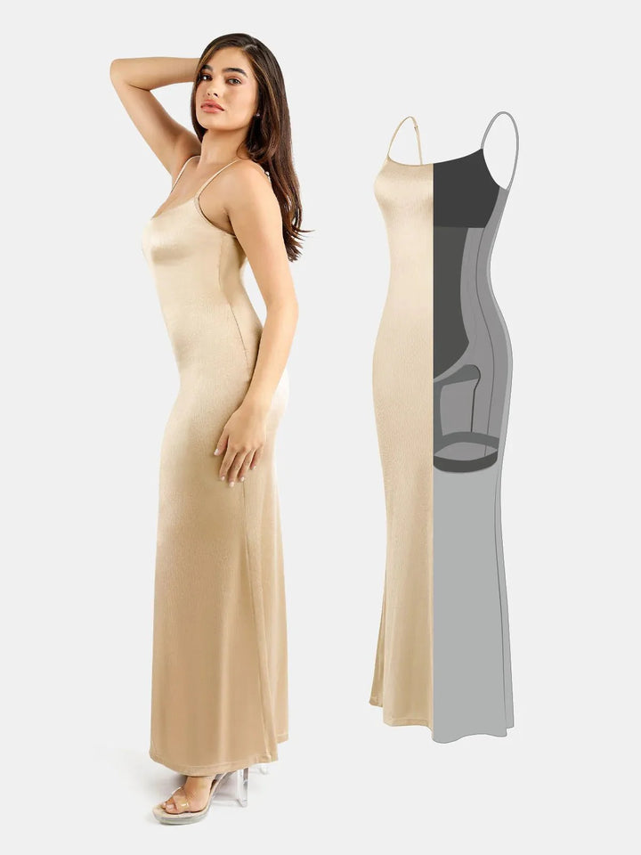 Shapewear Shine Slimming Tummy Control Maxi Slip Dress - Modefluss