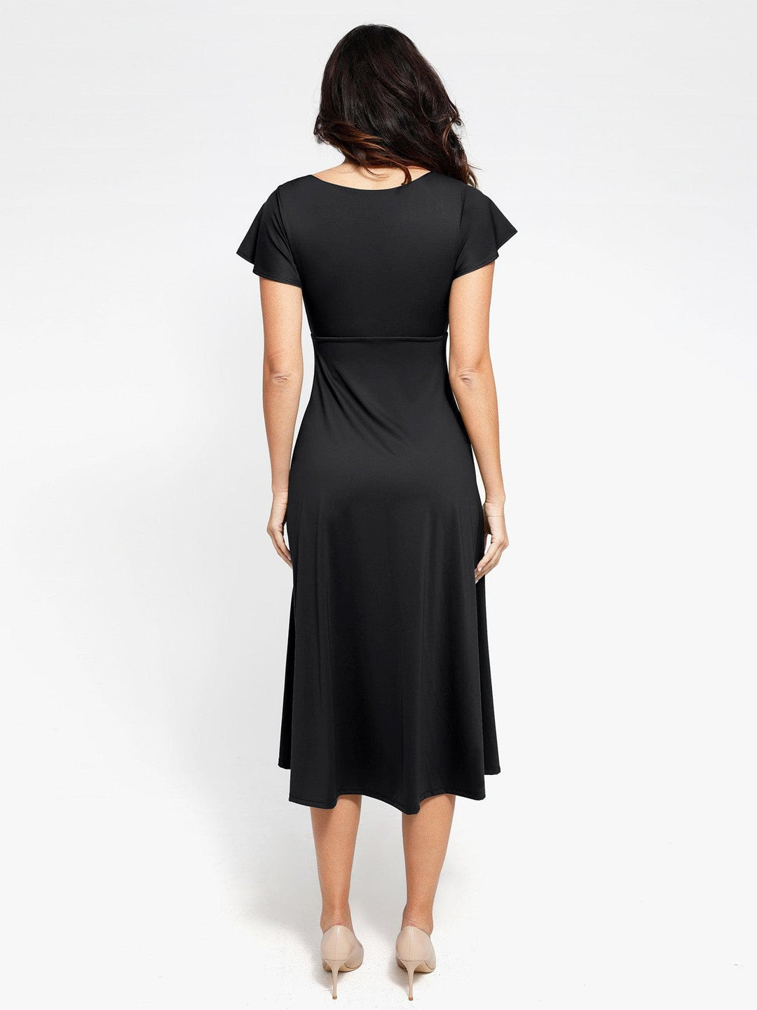 Shapewear Built-In Tummy Control A-Line Midi Dresses - Modefluss