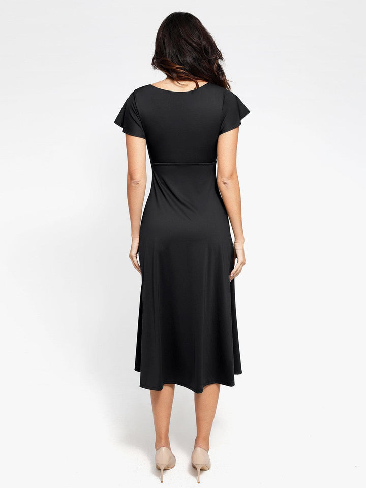 Shapewear Built-In Tummy Control A-Line Midi Dresses - Modefluss