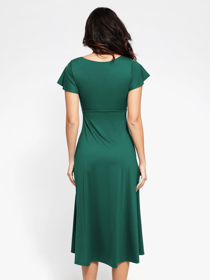 Shapewear Built-In Tummy Control A-Line Midi Dresses - Modefluss