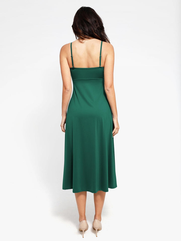Shapewear Built-In Tummy Control A-Line Midi Dresses - Modefluss