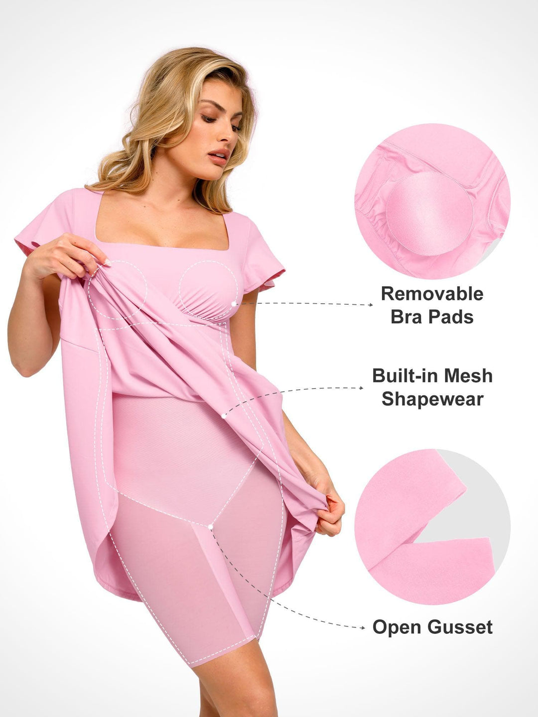 Shapewear Built-In Tummy Control A-Line Midi Dresses - Modefluss