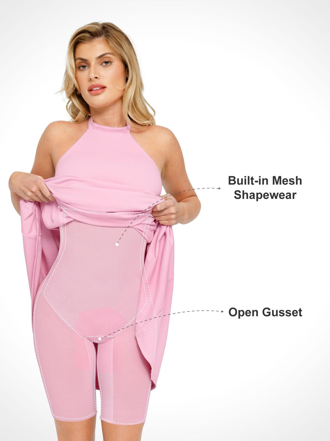 Shapewear Built-In Tummy Control A-Line Midi Dresses - Modefluss