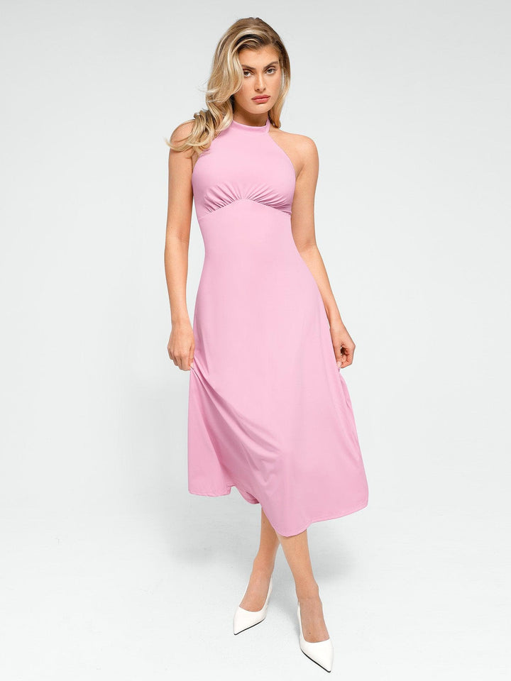 Shapewear Built-In Tummy Control A-Line Midi Dresses - Modefluss