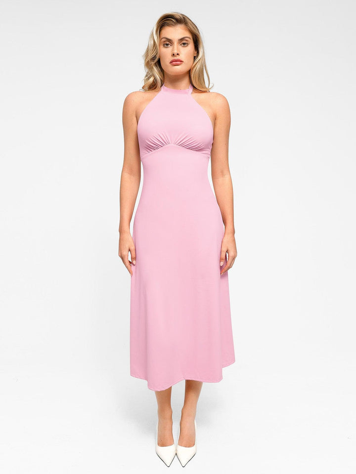 Shapewear Built-In Tummy Control A-Line Midi Dresses - Modefluss