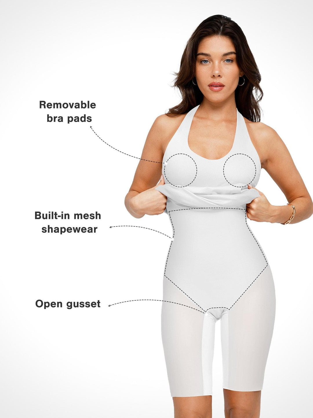 Shapewear Convertible Backless Halter Sculpting Midi Dress - Modefluss