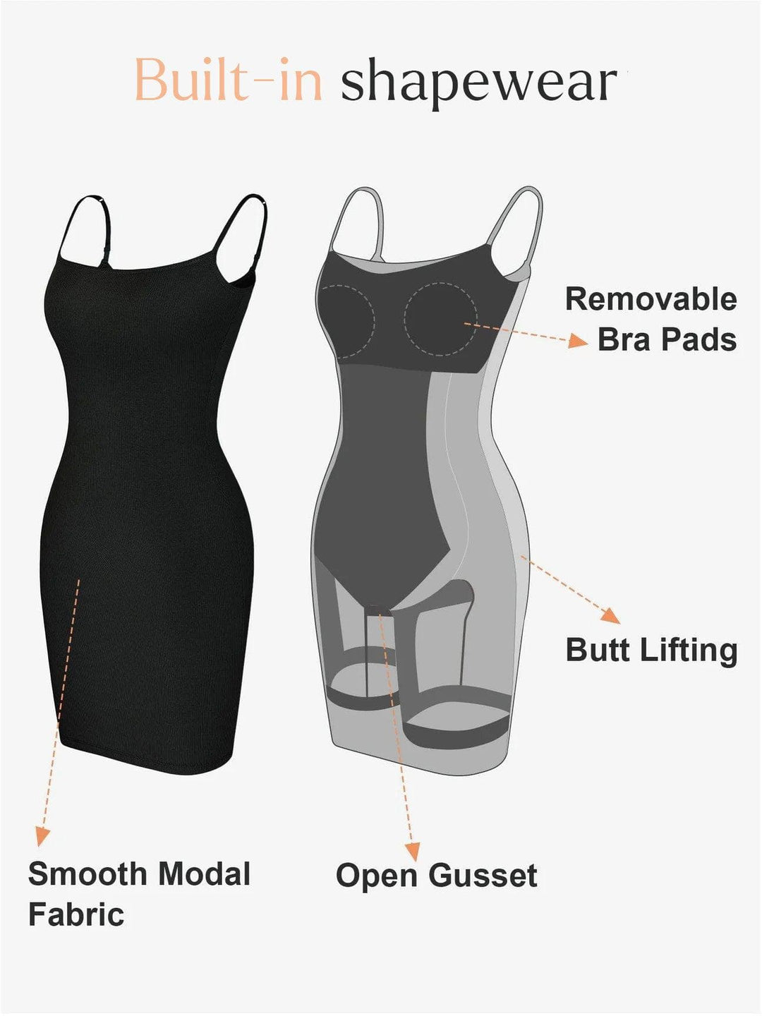 Shapewear Soft Modal Sculpting Dresses - Modefluss