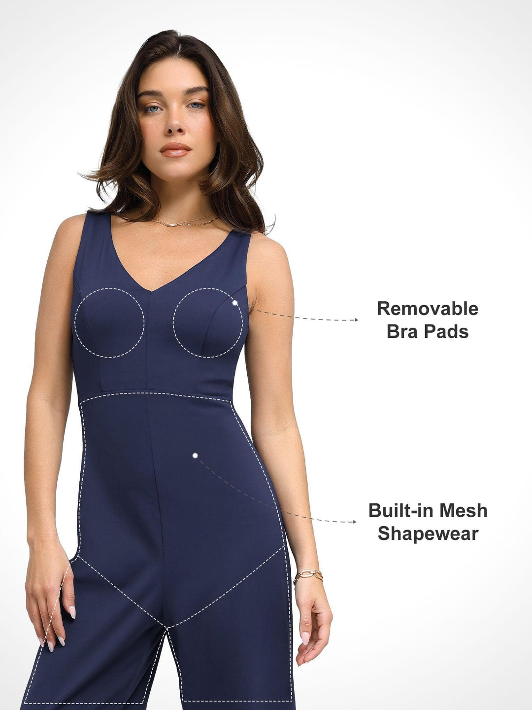 Shapewear Slimming Wide-Leg Jumpsuit - Modefluss