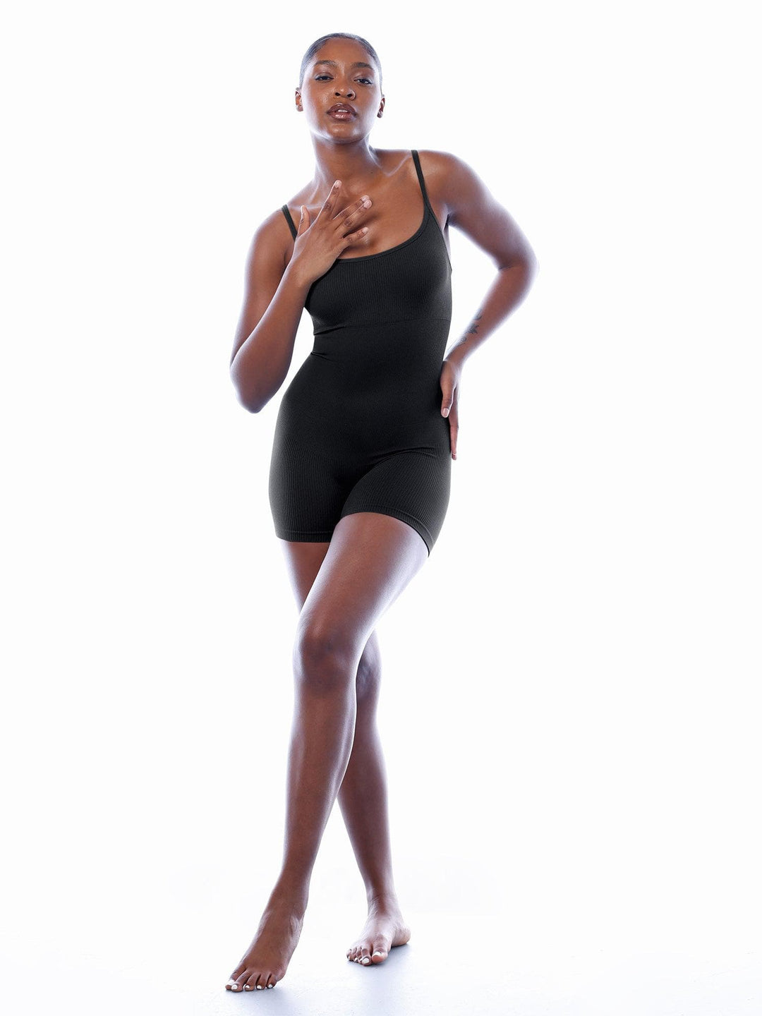 Shapewear Seamless Rib Strappy Romper - Modefluss